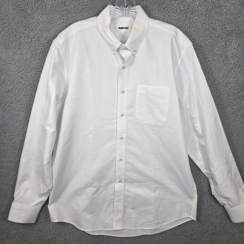 Taylor Stitch Shirt Mens 42 Button Down Oxford White Casual Pocket Cotton Preppy